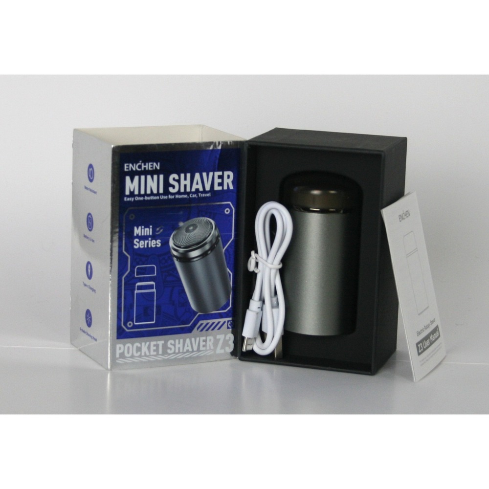 ENCHEN Mini Shaver Z3 Pocket Shaver Electric Rotary Shaver Rechargeable Grey